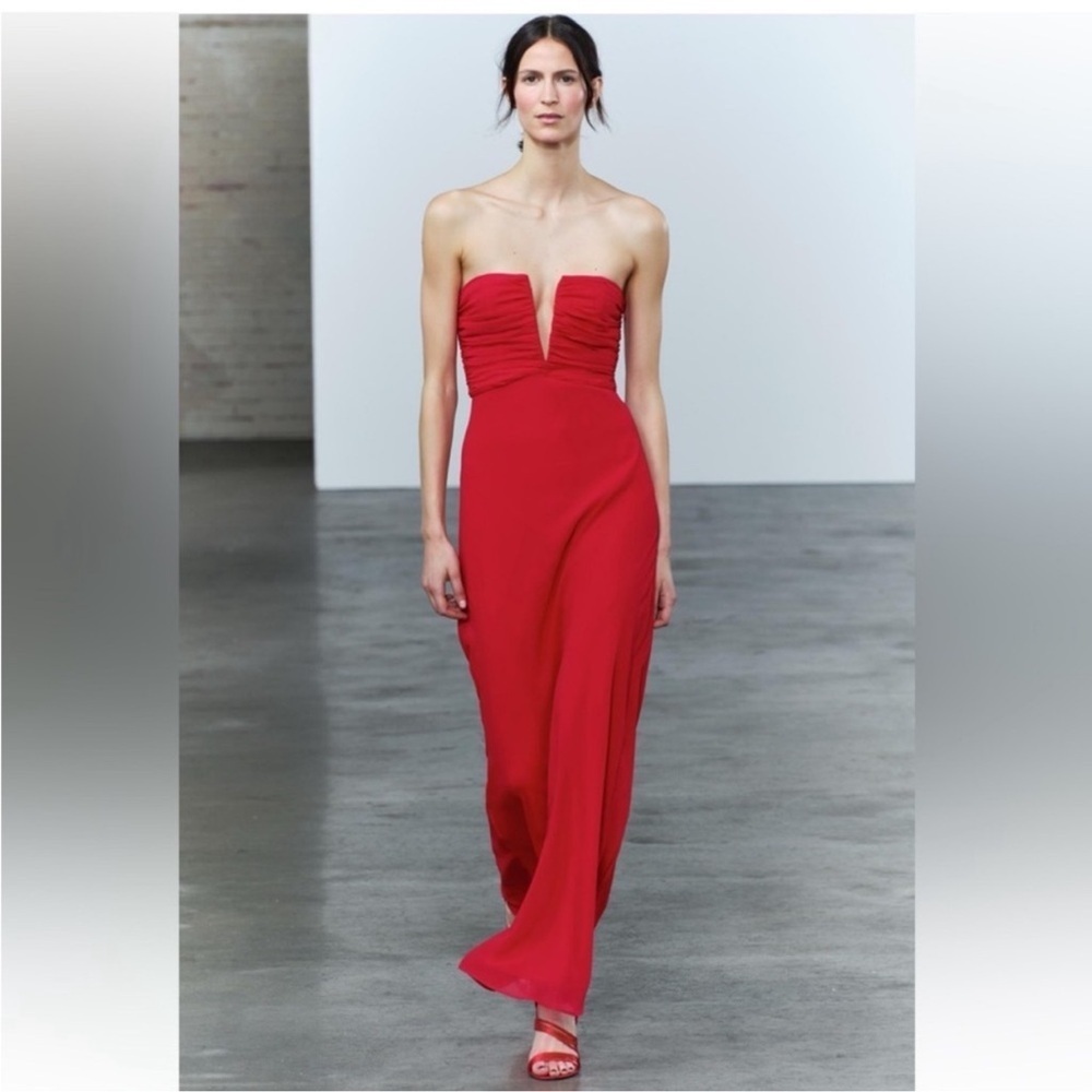 ZARA RUCHED STRAPLESS DRESS SIZE S NWT - Picture 3 of 13